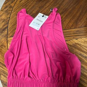 Zara hot pink halter crop top